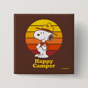 Badge Carré 5 Cm Snoopy   Scout Beagle - Happy Camper
