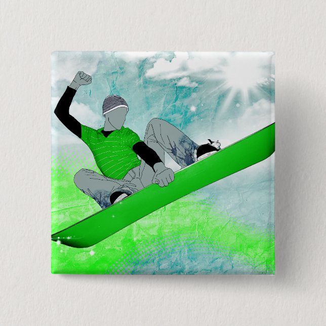 Badge Carré 5 Cm snowcore. 1. (Devant)