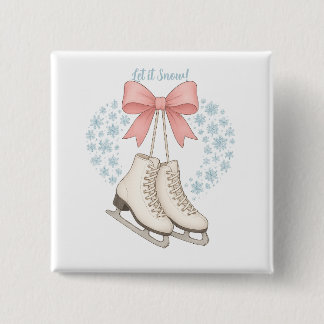 Badge Carré 5 Cm Snowflake and Ice Skates