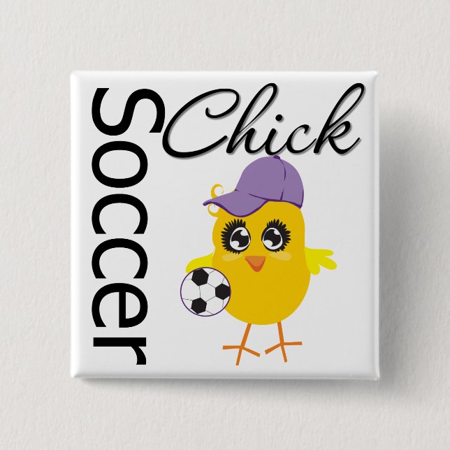 Badge Carré 5 Cm Soccer Chick v2 (Devant)