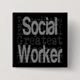 Badge Carré 5 Cm Social Worker Extraordinaire