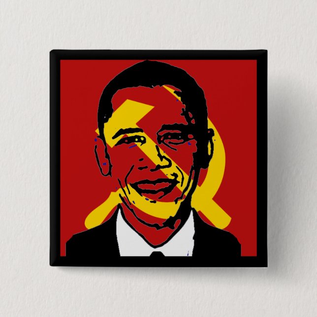 Badge Carré 5 Cm socialistobama (Devant)