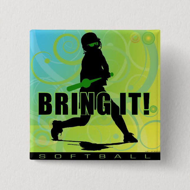 Badge Carré 5 Cm softball102 (Devant)