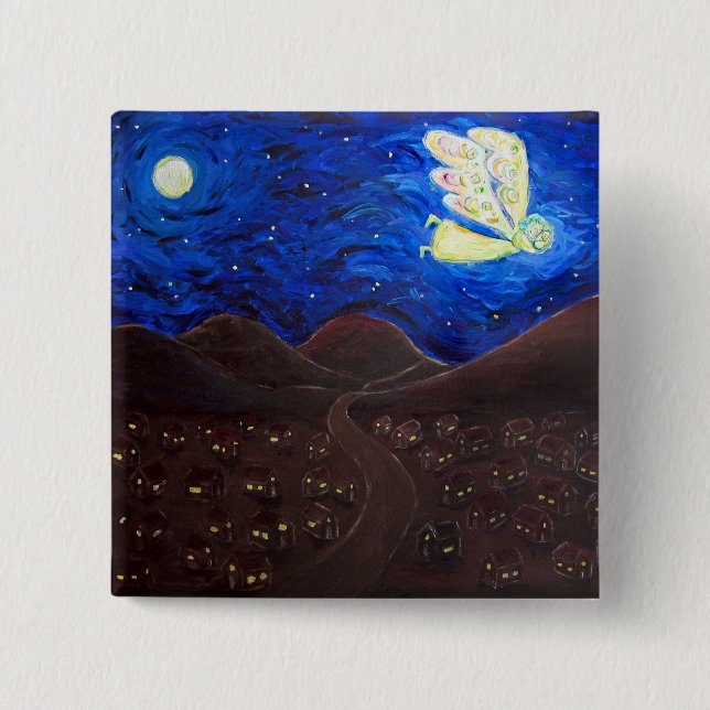 Badge Carré 5 Cm Soin de l'âme Baby Angel Pin Pendentif (Devant)