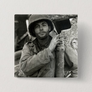 Badge Carré 5 Cm Soldat américain 2ème guerre mondiale dans la forê