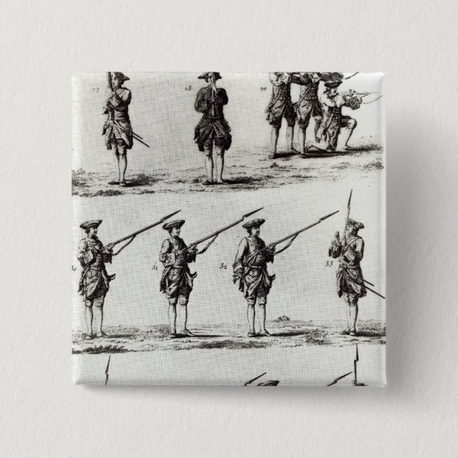 Badge Carré 5 Cm Soldats avec des baïonnettes (Devant)