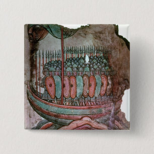 Badge Carré 5 Cm Soldats normands croisant la Manche