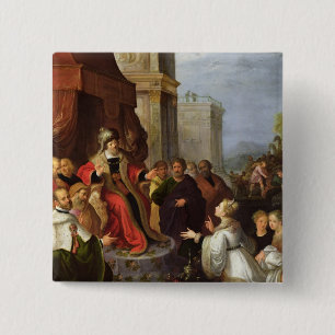 Badge Carré 5 Cm Solomon et la reine de Sheba