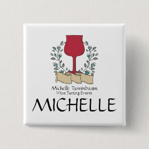 Badge Carré 5 Cm Sommelier d'échantillon de vin en verre de vin de