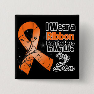 Badge Carré 5 Cm Son Hero in My Life Leukemia