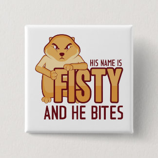 Badge Carré 5 Cm Son nom est bouton de Fisty