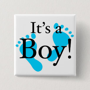 Badge Carré 5 Cm Son un garçon - bébé, nouveau-né, célébratio
