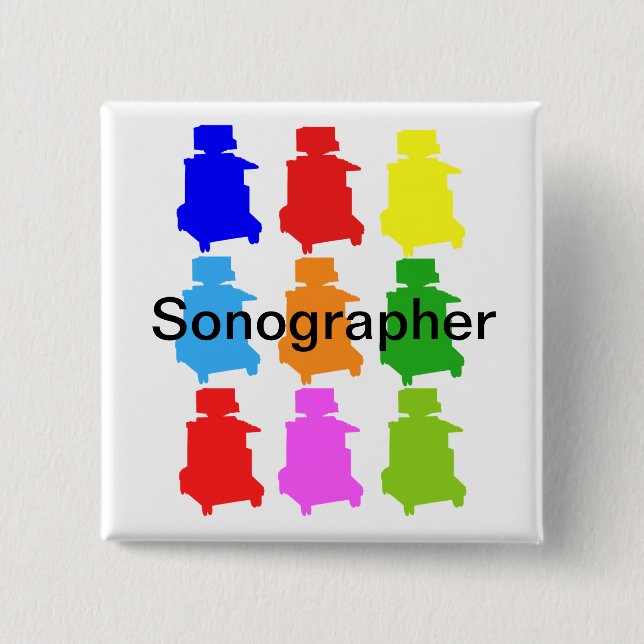 Badge Carré 5 Cm Sonographer Popart Gfits (Devant)