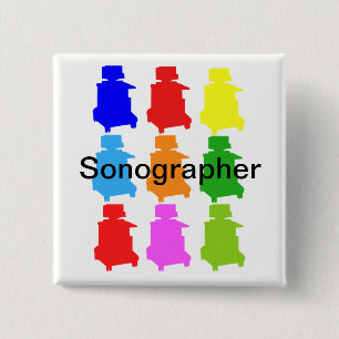Badge Carré 5 Cm Sonographer Popart Gfits