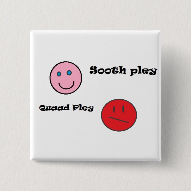Badge Carré 5 Cm sooth pley quaad pley (Devant)