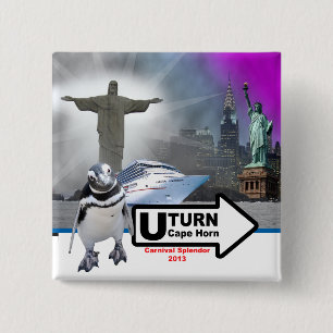 Badge Carré 5 Cm Sortie le carré de pingouin arrondissant le Pin d