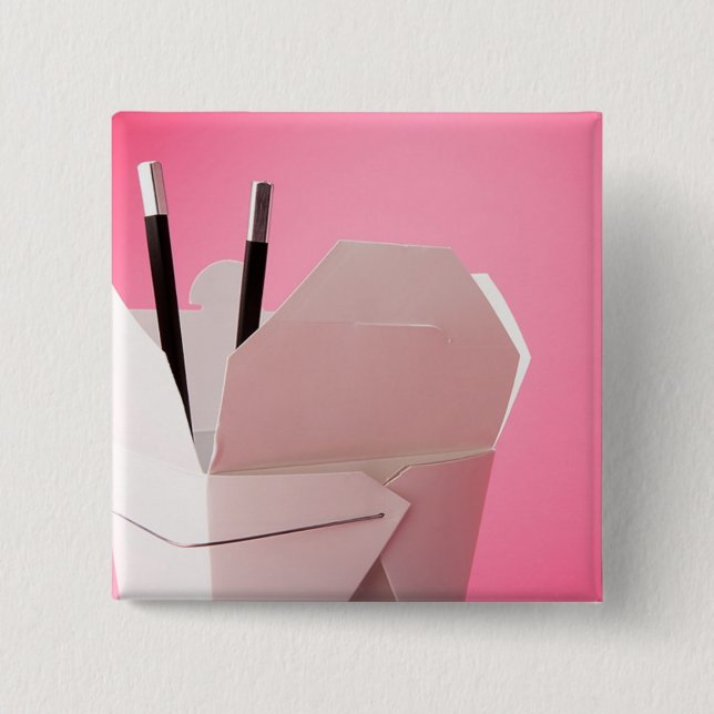 Badge Carré 5 Cm Sortir en rose (Devant)