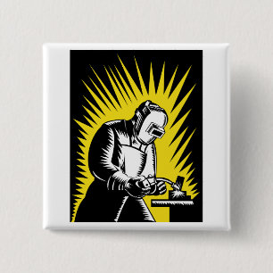 Badge Carré 5 Cm soudure de travailleur de soudeuse