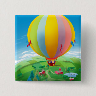 Badge Carré 5 Cm Soufflement dans le vent