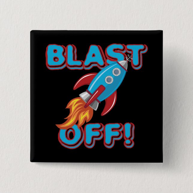 Badge Carré 5 Cm Soufflez le bateau de Rocket (Devant)