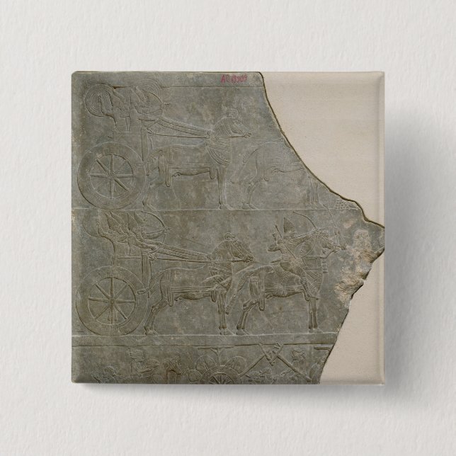 Badge Carré 5 Cm Soulagement de l'armée assyrienne dans la bataille (Devant)