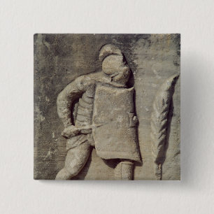 Badge Carré 5 Cm Soulagement dépeignant un soldat romain