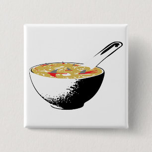 Badge Carré 5 Cm soupe d'ailerons de requin