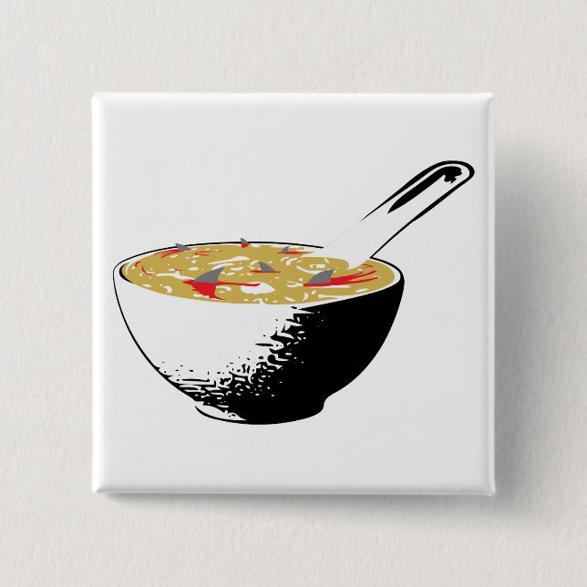 Badge Carré 5 Cm soupe d'ailerons de requin (Devant)