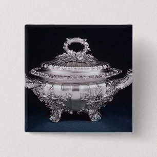 Badge Carré 5 Cm Soupière de soupe, une d'une paire, faite par Pau