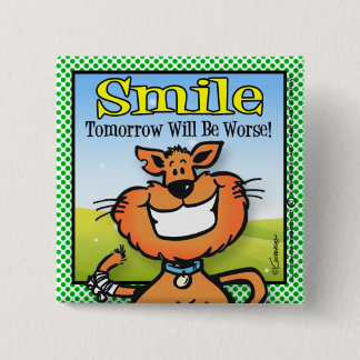 Badge Carré 5 Cm Sourire