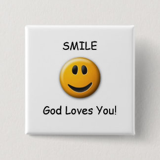 BADGE CARRÉ 5 CM SOURIRE