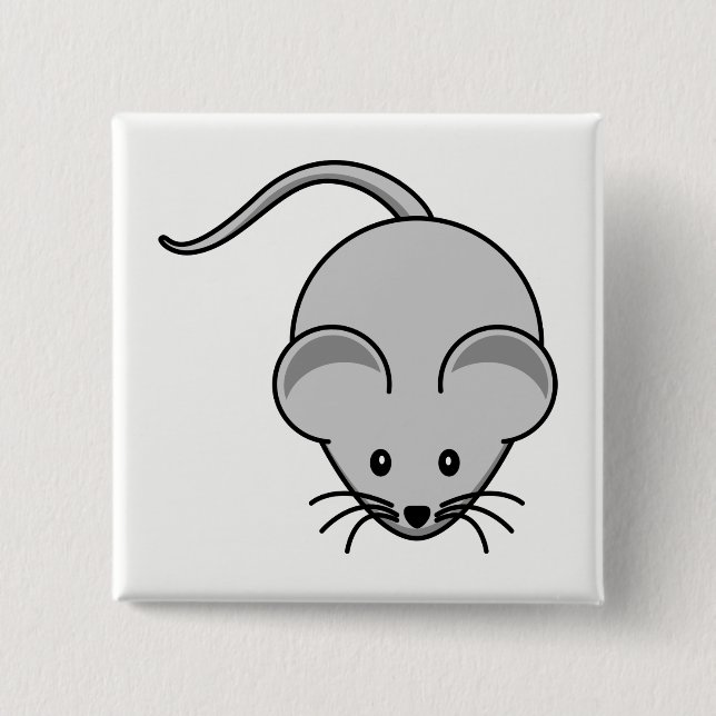 Badge Carré 5 Cm Souris (Devant)