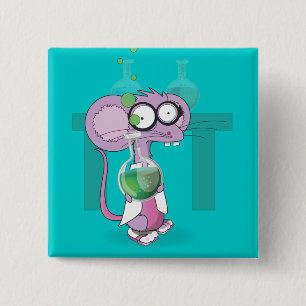 Badge Carré 5 Cm Souris Lab