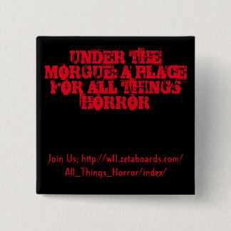 Badge Carré 5 Cm Sous le bouton de morgue (noir et rouge)