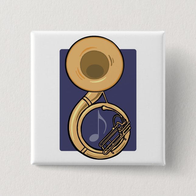 Badge Carré 5 Cm sousaphone (Devant)