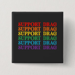 Badge Carré 5 Cm Soutien à la fierté LGBT Le drag n'est pas un crim