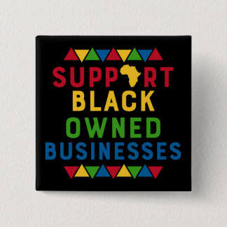 Badge Carré 5 Cm Soutien aux entreprises noires Mouvement graphique