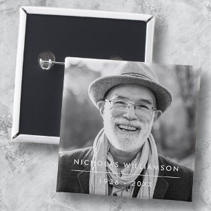 Badge Carré 5 Cm Souvenir commémoratif simple et moderne Photo pers