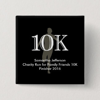 Badge Carré 5 Cm Souvenir transnational personnalisé du coureur 10k