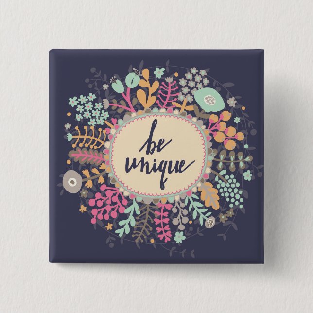 Badge Carré 5 Cm Soyez unique (Devant)