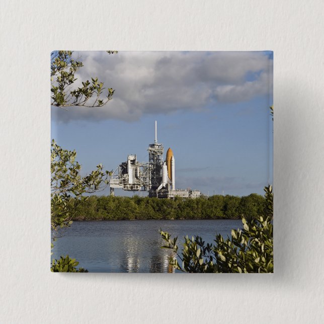 Badge Carré 5 Cm Space Shuttle Atlantis est prêt (Devant)