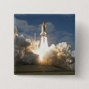 Badge Carré 5 Cm Space Shuttle Atlantis se lève sur 24