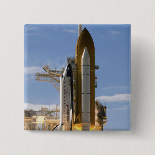 Badge Carré 5 Cm Space Shuttle Atlantis se lève sur 5