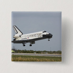 Badge Carré 5 Cm Space Shuttle Discovery approche l'atterrissage 3