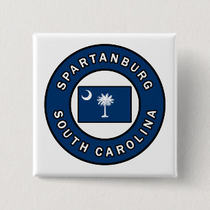 Badge Carré 5 Cm Spartanburg Caroline du Sud