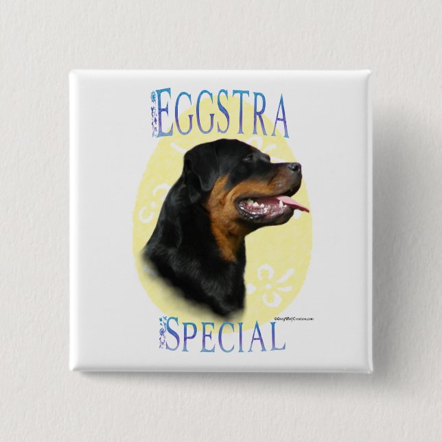 Badge Carré 5 Cm Spécial Rottweiler Eggstra (Devant)