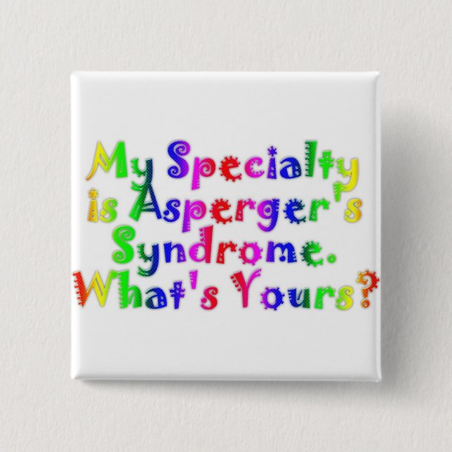 Badge Carré 5 Cm Spécialité d'Asperger (Devant)
