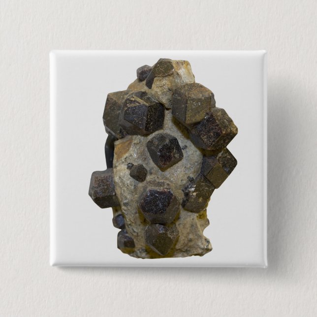 Badge Carré 5 Cm Spessartite dans Matrix (Devant)