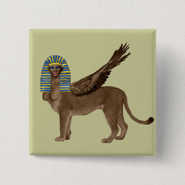 Badge Carré 5 Cm Sphinx (Devant)