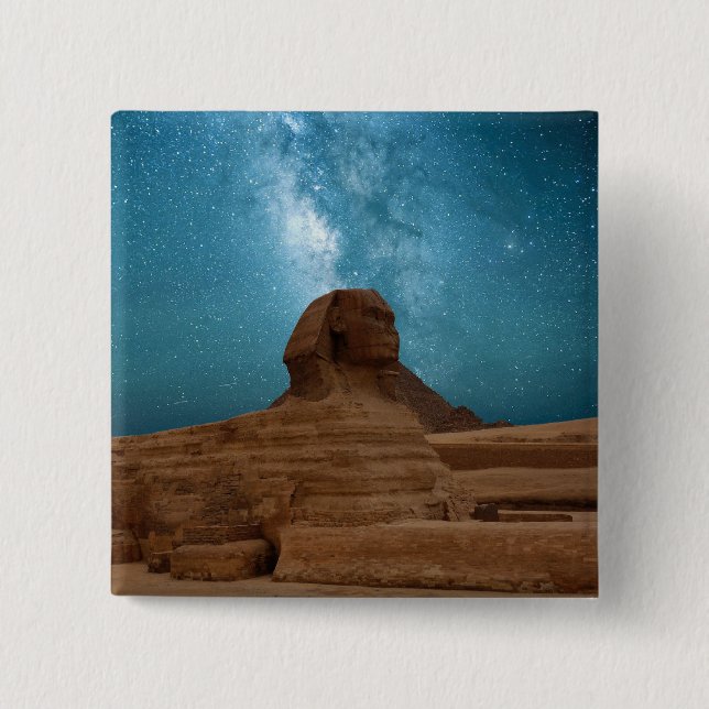 Badge Carré 5 Cm Sphinx : Égypte (Devant)